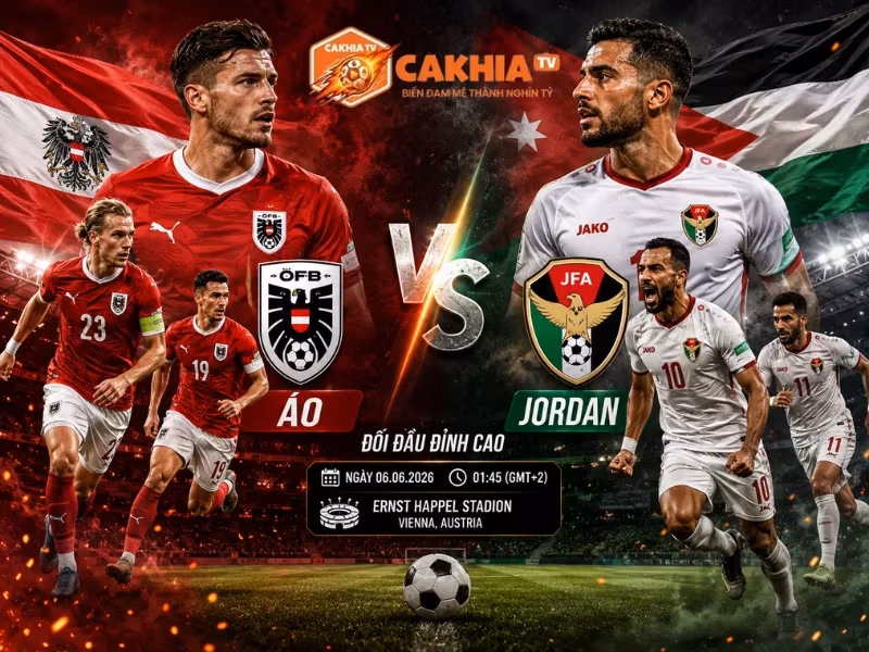 Soi Kèo Bóng Đá Áo vs Jordan, 11h00 Ngày 17/6/2026